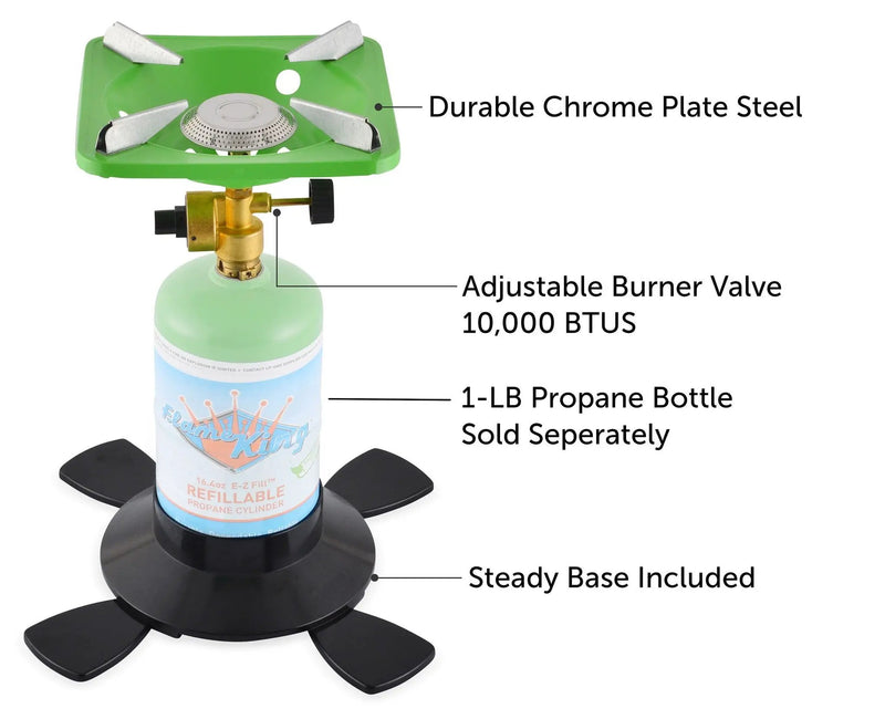 Flame King Portable Single Burner Cooker with 1 Lb Base Camping by Flame King Products