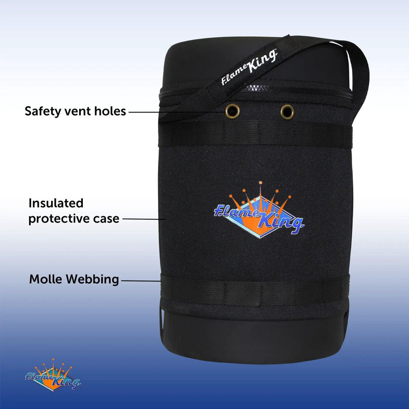 Flame King Propane Gas Hauler for 5lb Propane Tank Insulated Protective Carry Case by Flame King Products