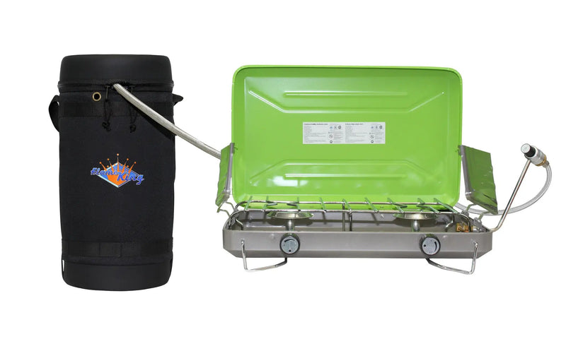 Flame King Propane Gas Hauler Kit 10lb Propane Tank, Adapter Hose and Insulated Protective Carry Case by Flame King Products