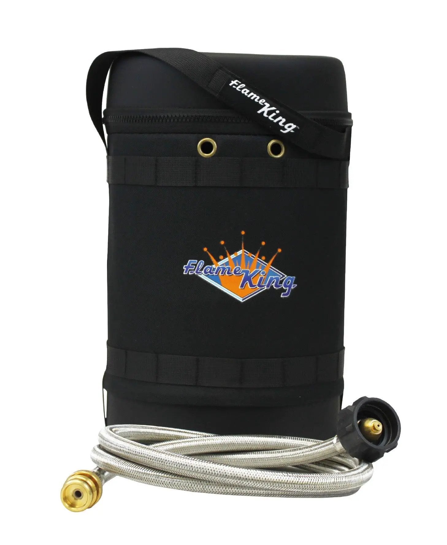 Flame King Propane Gas Hauler Kit 5lb Gauge Propane Tank, Adapter Hose and Insulated Protective Carry Case by Flame King Products