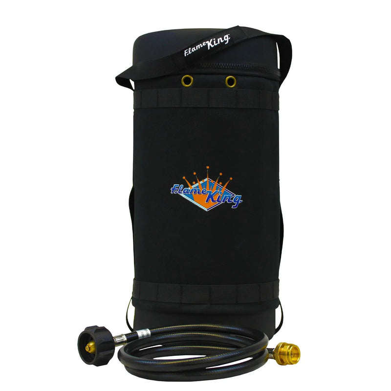 Flame King Propane Gas Hauler Kit-Insulated Protective Carry Case for 10lb Propane Tank plus Adapter Hose by Flame King Products