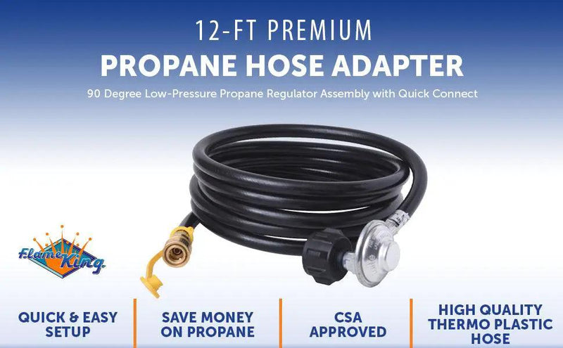 Flame King Propane Regulator Hose with Quick Connect - 12 feet by Flame King Products