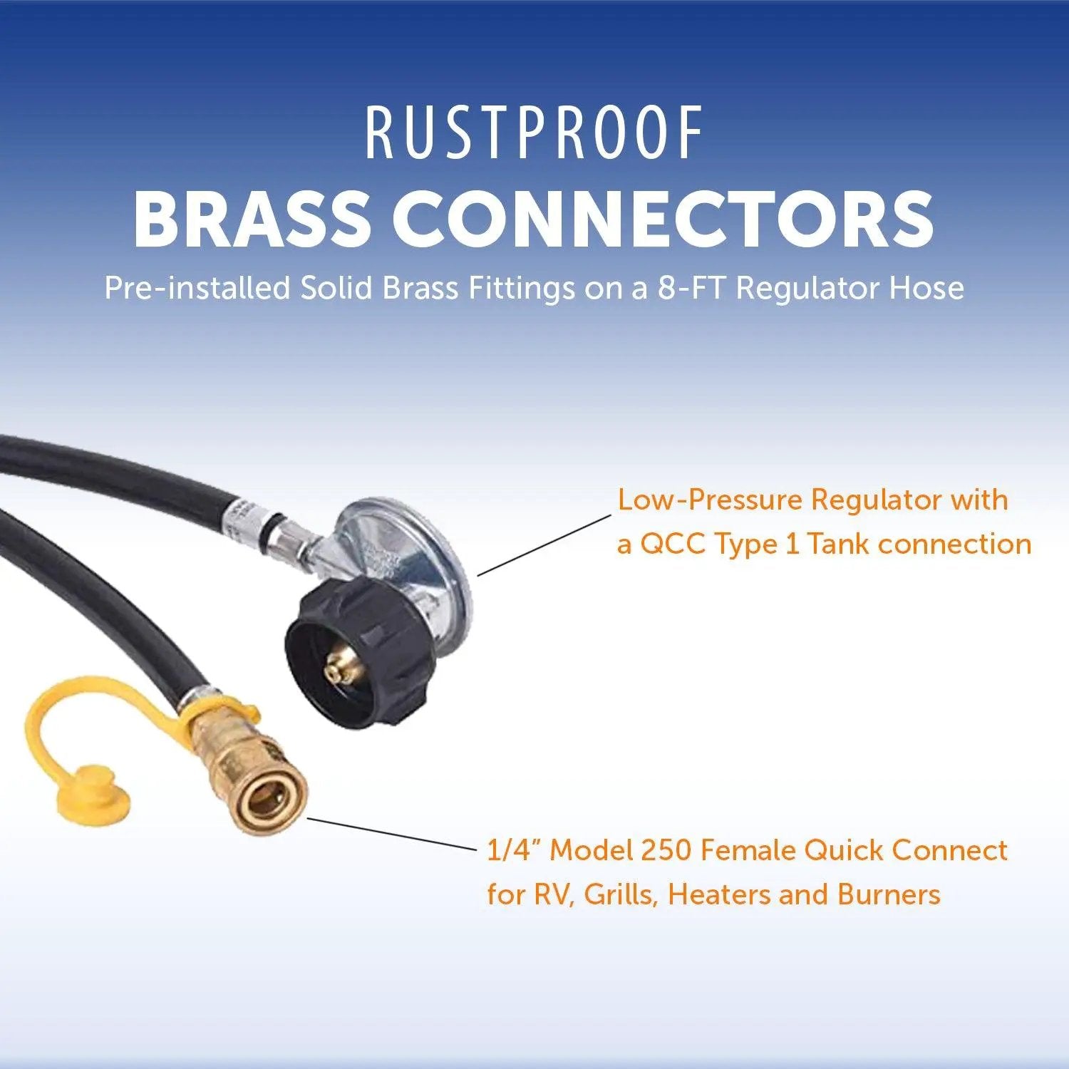 Flame King Propane Regulator Hose with Quick Connect – 6 feet by Flame King Products