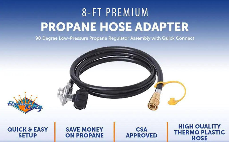 Flame King Propane Regulator Hose with Quick Connect – 8 feet by Flame King Products