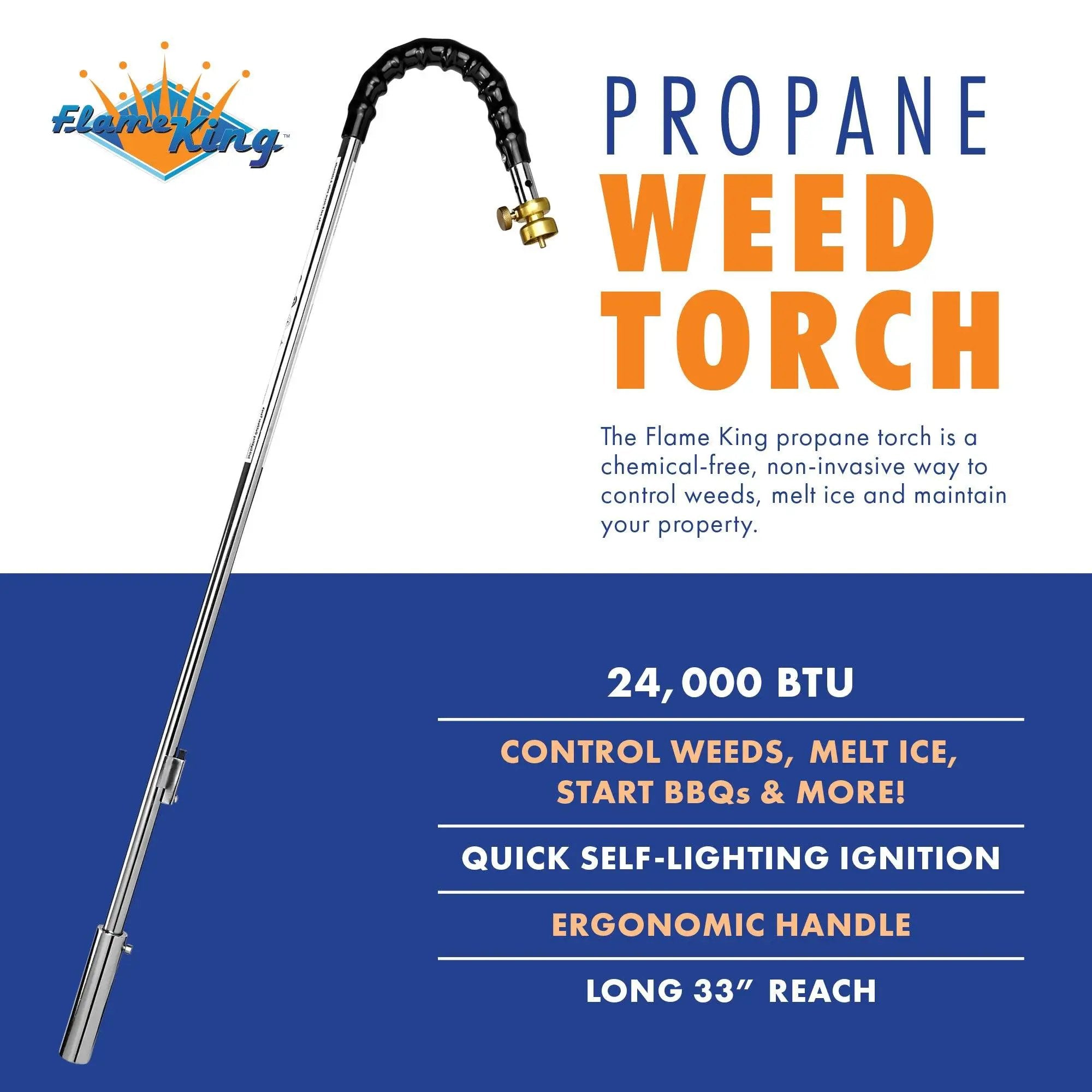 Flame King Propane Torch Weed Burner with Integrated Lighter by Flame King Products