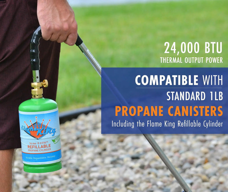 Flame King Propane Torch Weed Burner with Integrated Lighter by Flame King Products