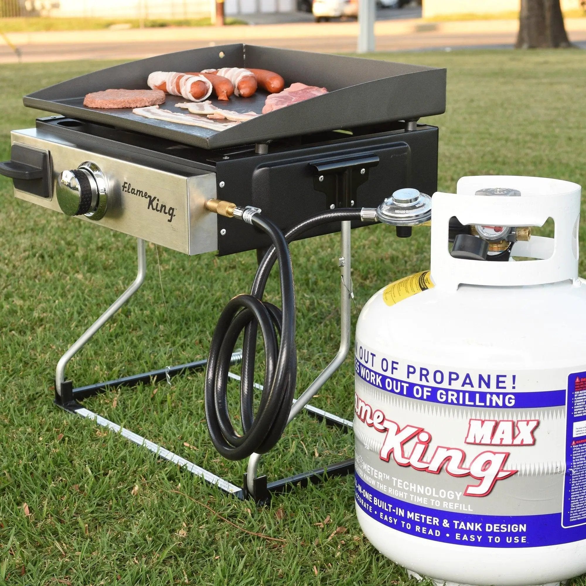 Flame King Regulator Hose Adapter Connect to 20Lb Tank for 17 and 22 inch Tabletop Grill Griddle, 6 Feet by Flame King Products