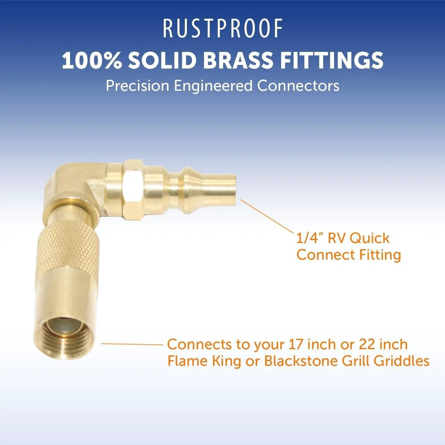 Flame King RV Quick Connect Elbow Adapter for 17" or 22" Griddle by Flame King Products