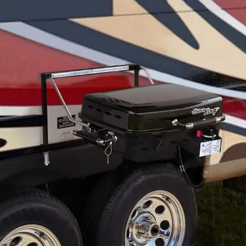 Flame King RV Trailer Mounted Grill BBQ with Carry Bag by Flame King Products