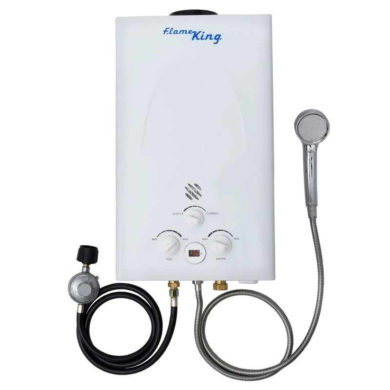 Flame King Tankless Outdoor Portable Camping Hot Shower Propane Gas 10L 2.64GPM Water Heater 68,000 BTU by Flame King Products