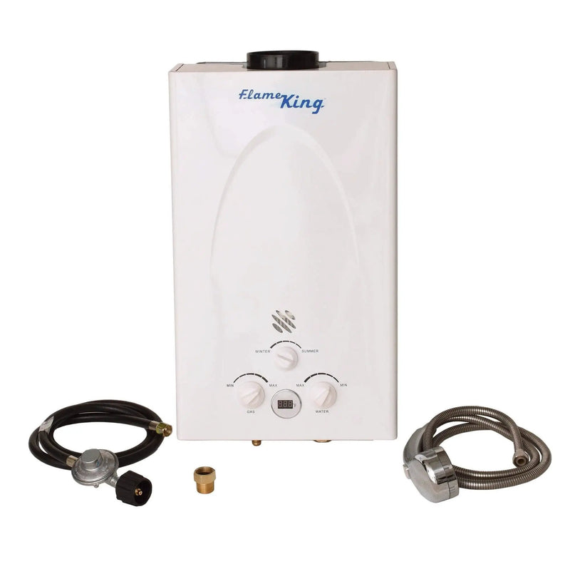Flame King Tankless Outdoor Portable Camping Hot Shower Propane Gas 10L 2.64GPM Water Heater 68,000 BTU by Flame King Products
