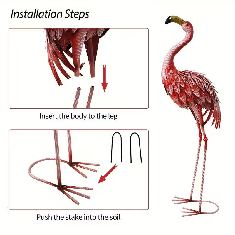 Flamingo Garden Statue by House Of Avana