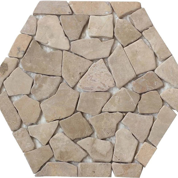Flat Capucino Natural Pebble Mosaics 9 7/8x11 7/8