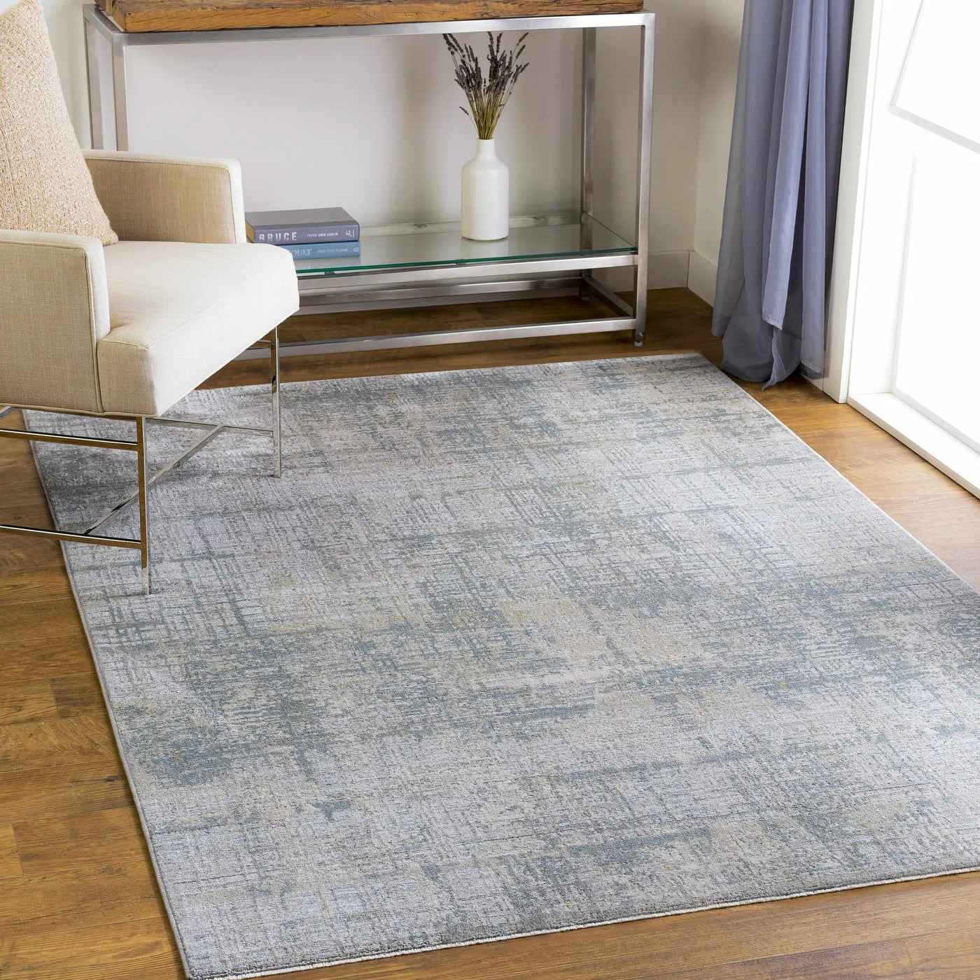 Fallin Gray Thick Luxe Abstract Striped Rug by Boutique Rugs