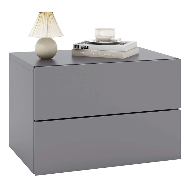 Floating Nightstand with Drawers and Storage Shelf by DirectDeals