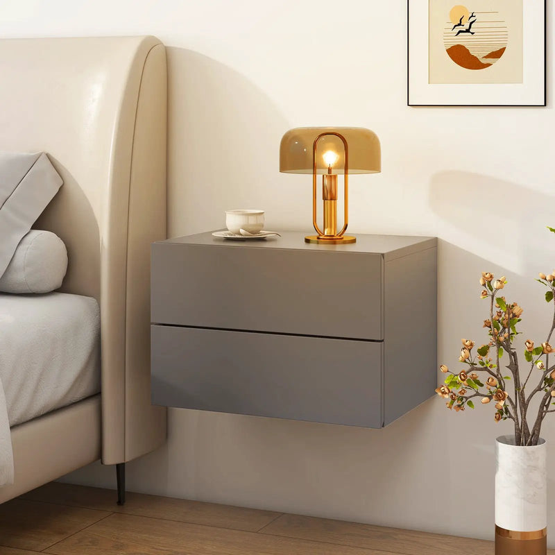 Floating Nightstand with Drawers and Storage Shelf by DirectDeals