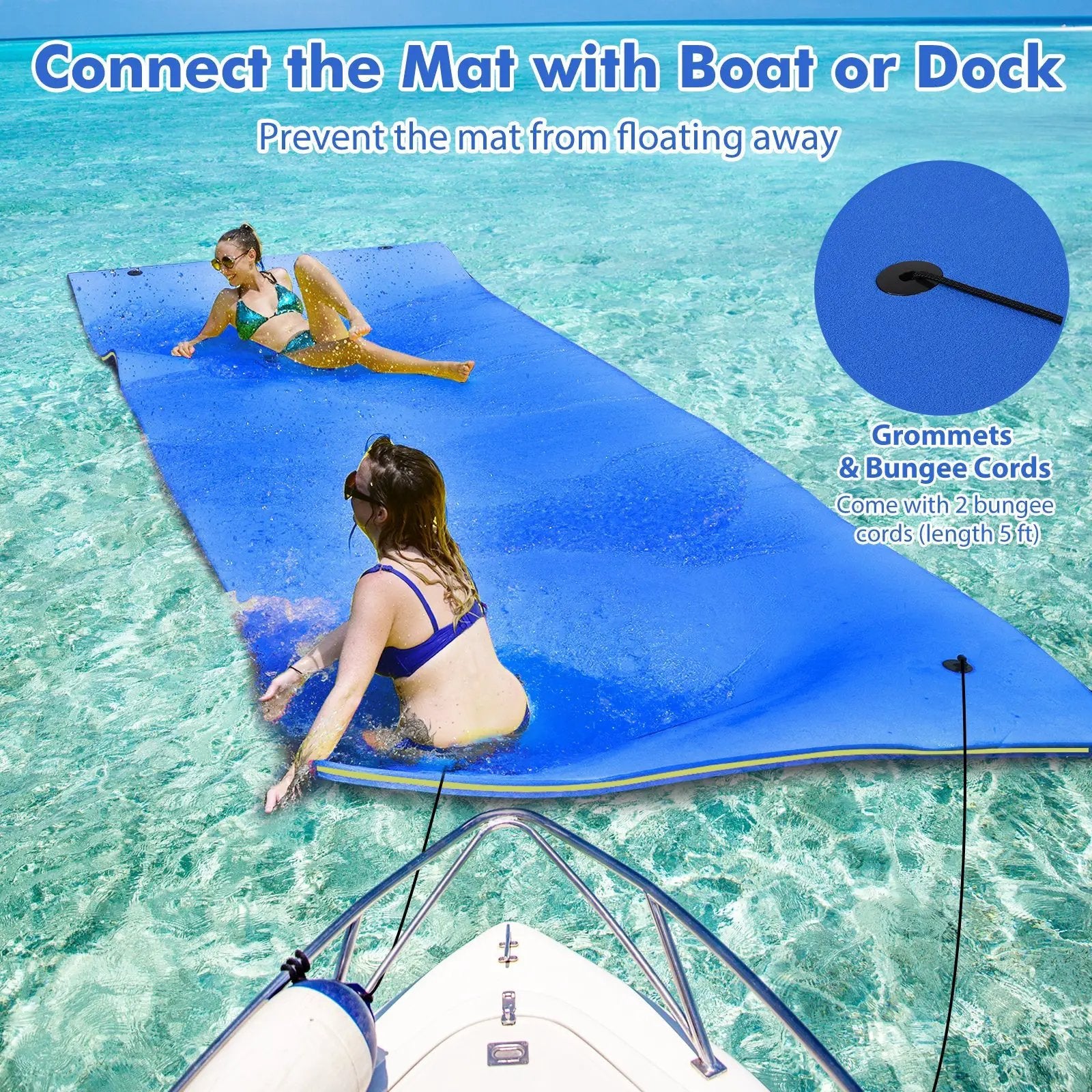 9' x 6' 3 Layer Floating Water Pad Foam Mat by DirectDeals