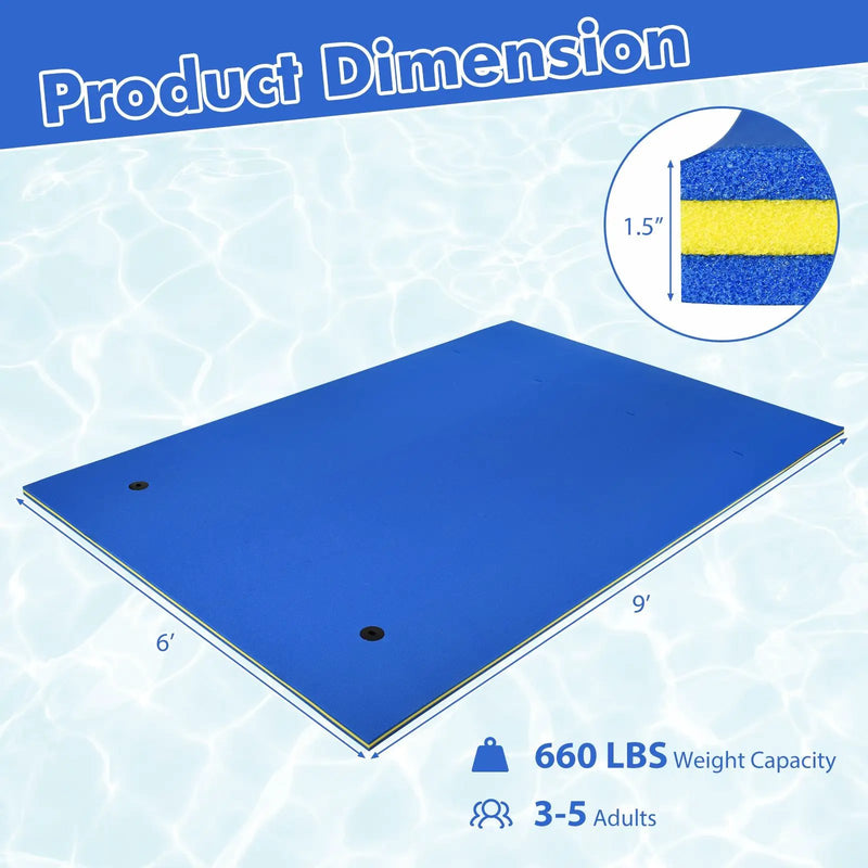9' x 6' 3 Layer Floating Water Pad Foam Mat by DirectDeals