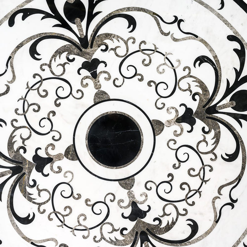 Florans Multi Finish Round Marble Medallions 48x48 Marble Multi Finish 48x48 Medallions — 1