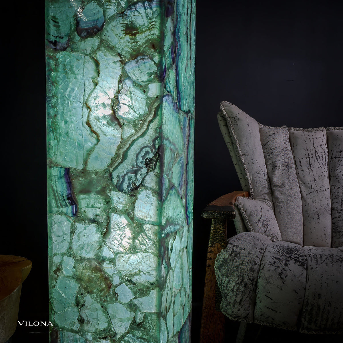 Fluorite Floor Lamp - Medium - 55"H x 11.5"W - Square - (12/19), photo 5 of 13