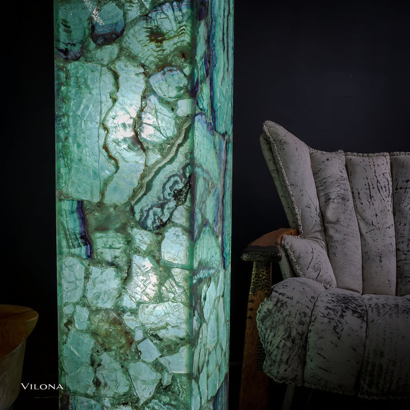 Fluorite Floor Lamp - Medium - 55"H x 11.5"W - Square - (12/19), photo 5 of 13