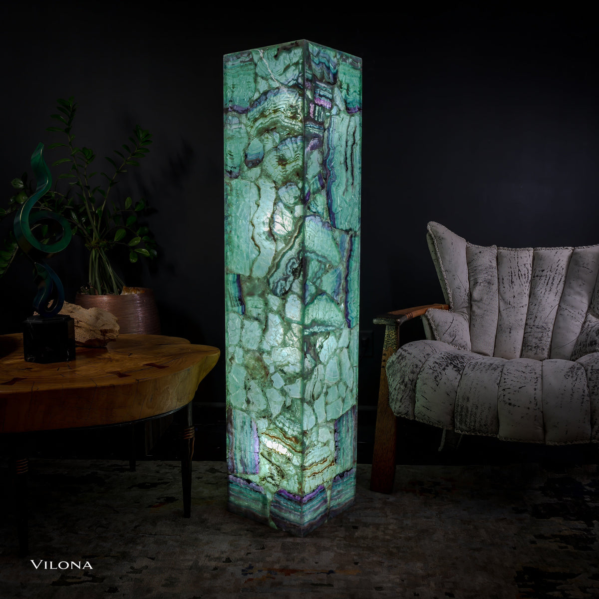 Fluorite Floor Lamp - Medium - 55"H x 11.5"W - Square - (12/19), photo 11 of 13