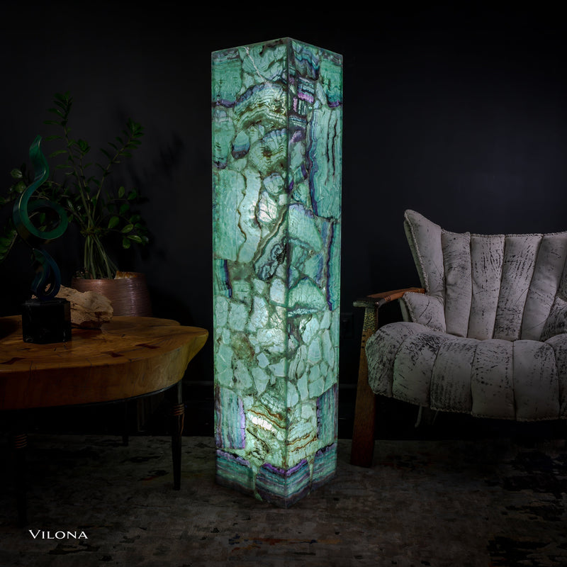 Fluorite Floor Lamp - Medium - 55"H x 11.5"W - Square - (12/19), photo 11 of 13