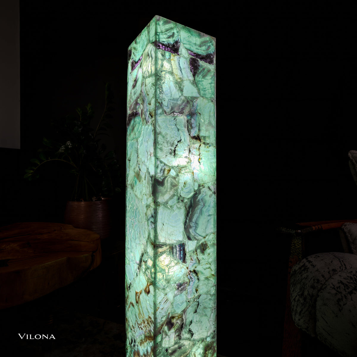 Fluorite Floor Lamp - Medium - 47"H x 8"W - Square (13/19), photo 5 of 13