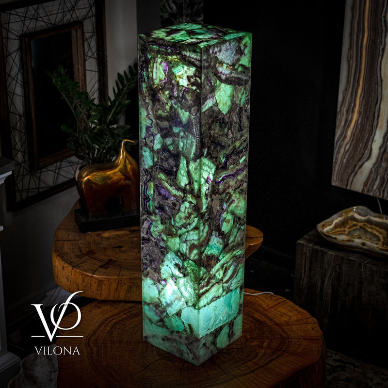 Fluorite Floor Lamp - Medium - 43.5"H x 10"W - Square - #8, photo 3 of 11