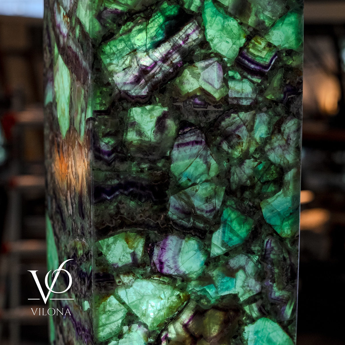 Fluorite Floor Lamp - Medium - 43.5"H x 10"W - Square - #8, photo 6 of 11