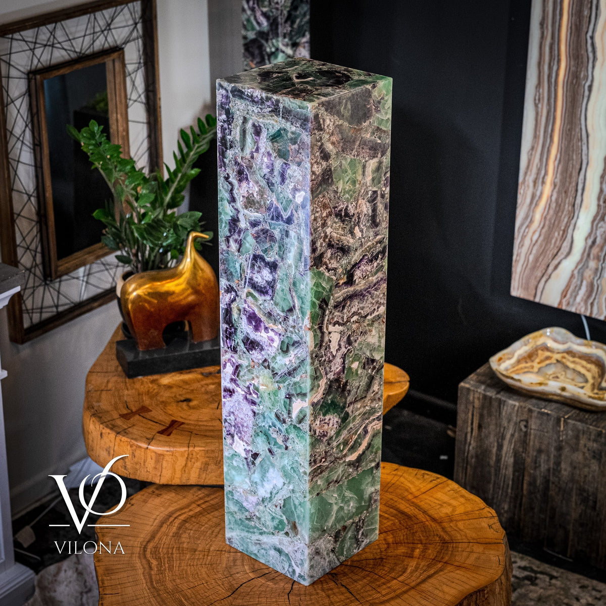 Fluorite Floor Lamp - Medium - 43.5"H x 10"W - Square - #8, photo 11 of 11