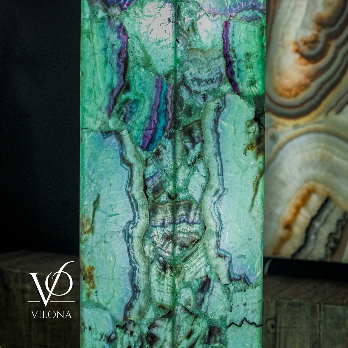 Fluorite Floor Lamp - Medium - 47.5"H x 10"W - Square - #9, photo 3 of 12
