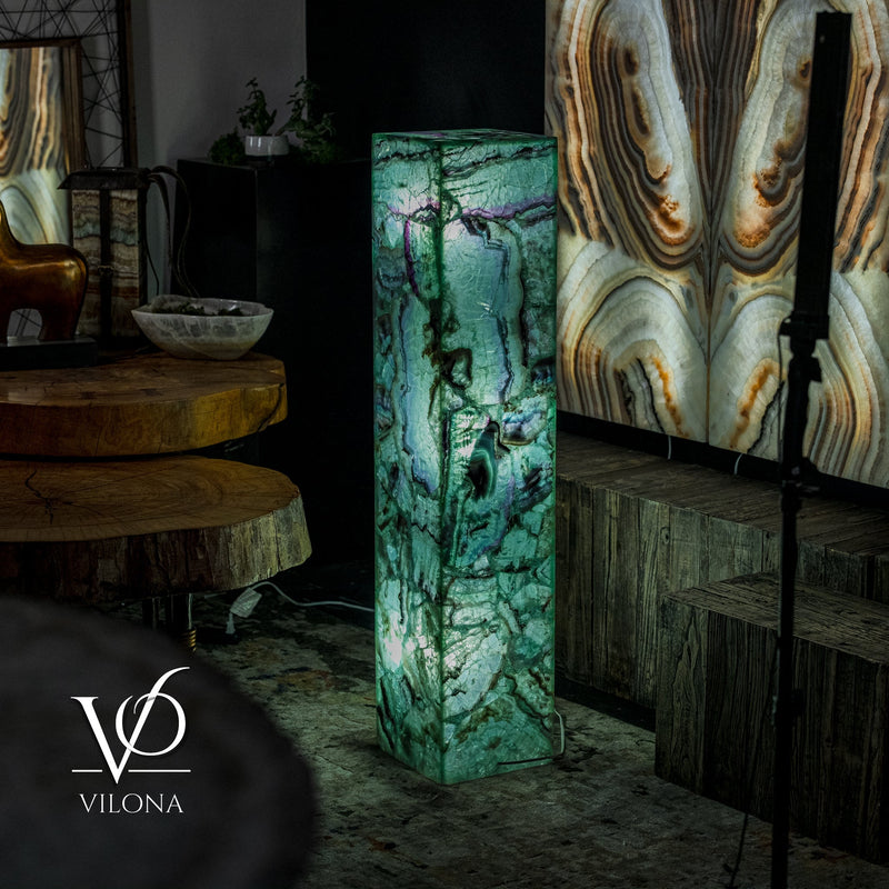 Fluorite Floor Lamp - Medium - 47.5"H x 10"W - Square - #9, photo 7 of 12