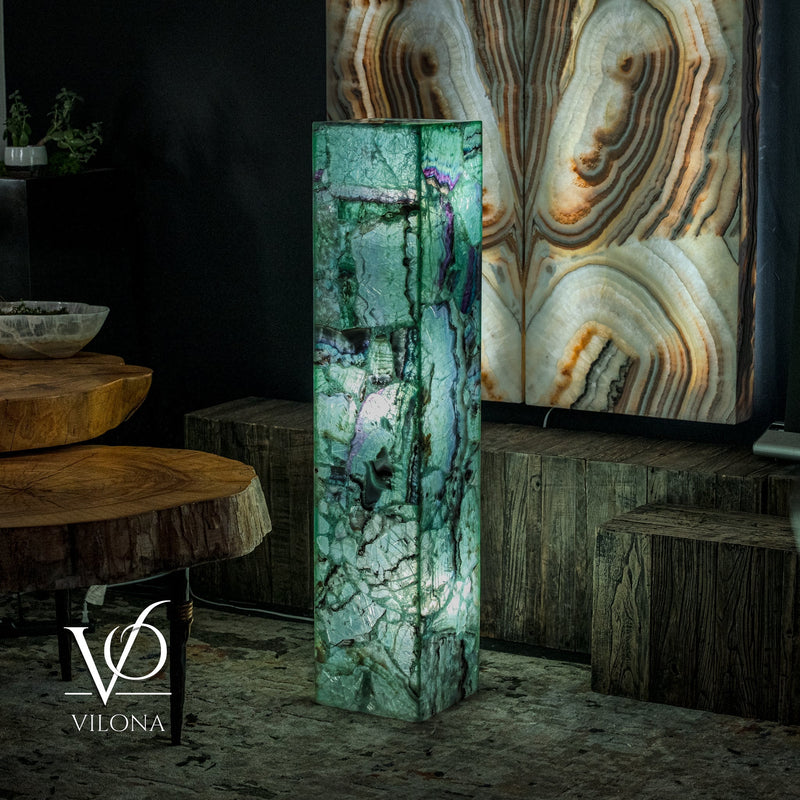 Fluorite Floor Lamp - Medium - 47.5"H x 10"W - Square - #9, photo 6 of 12