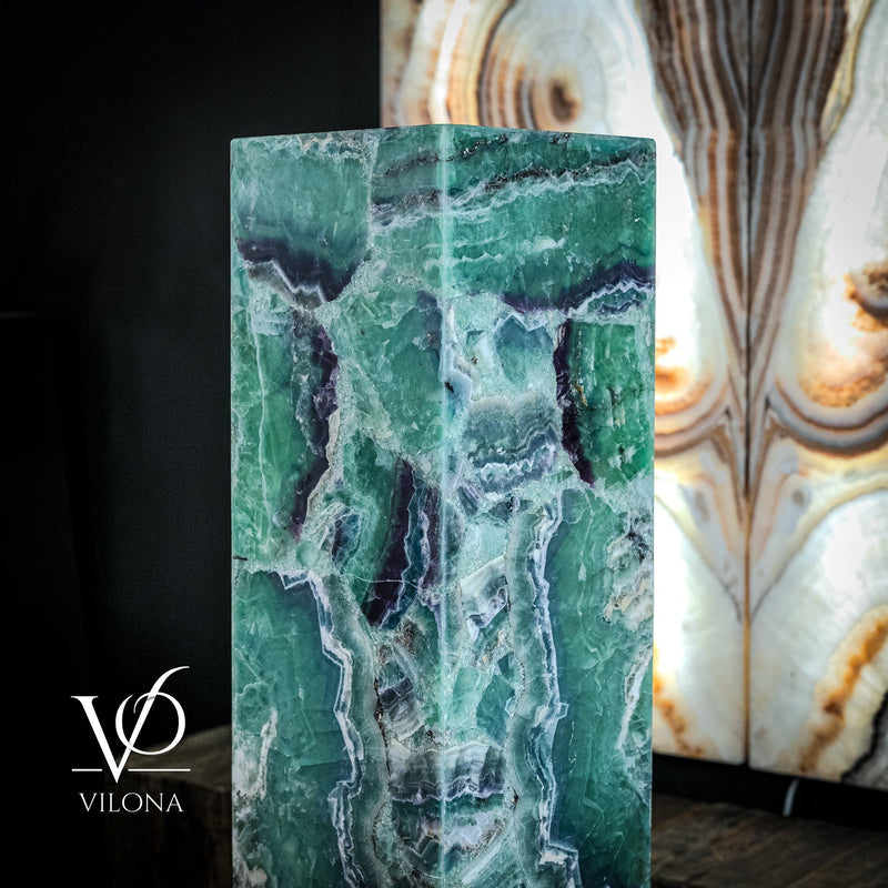 Fluorite Floor Lamp - Medium - 47.5"H x 10"W - Square - #9, photo 11 of 12