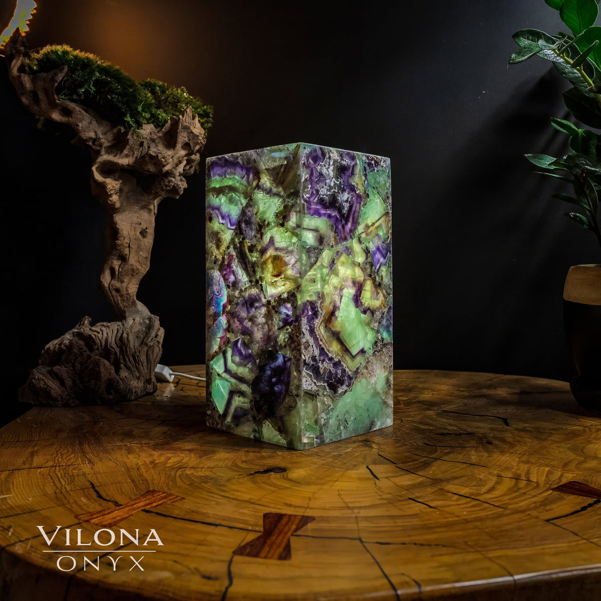 Fluorite Crystal Table Lamp #10 (Miniature Size), photo 5 of 5
