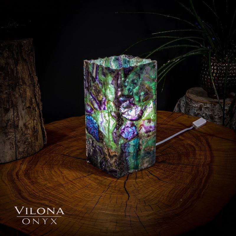 Fluorite Crystal Table Lamp #11 (Miniature Size), photo 3 of 5