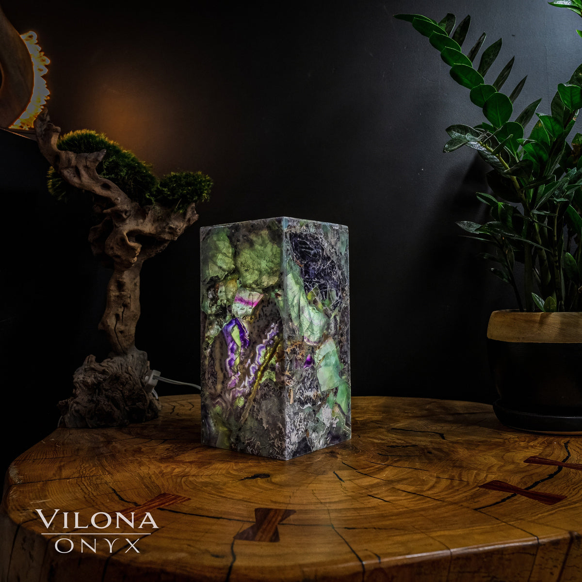 Fluorite Crystal Table Lamp #2 (Miniature Size)