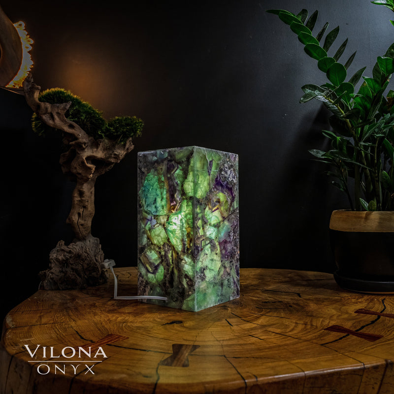 Fluorite Crystal Table Lamp #2 (Miniature Size), photo 3 of 5