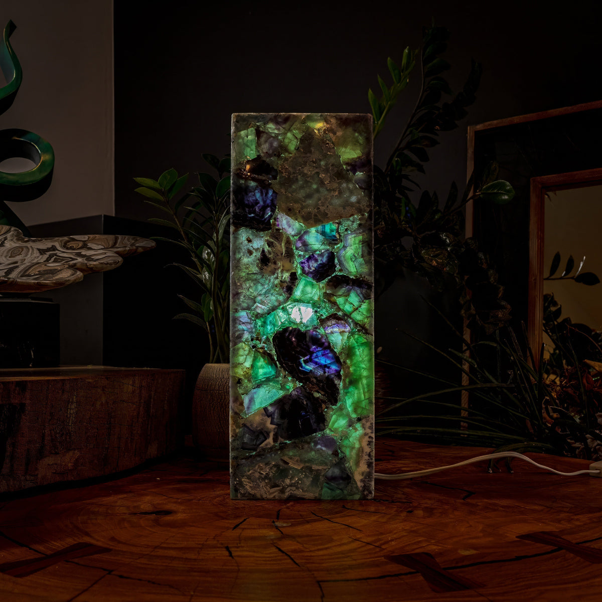 Fluorite Crystal Table Lamp #2 (Small Size), photo 4 of 9