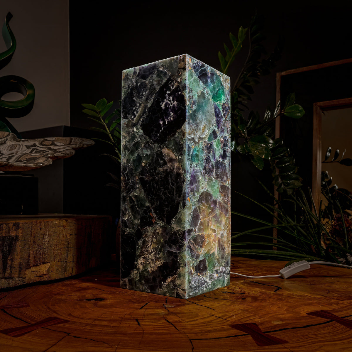 Fluorite Crystal Table Lamp #2 (Small Size), photo 8 of 9