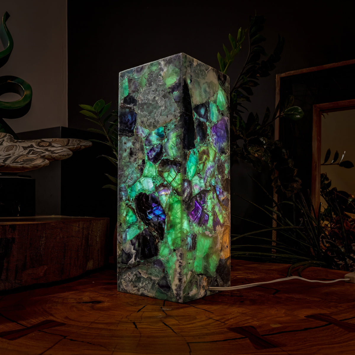 Fluorite Crystal Table Lamp #2 (Small Size), photo 2 of 9