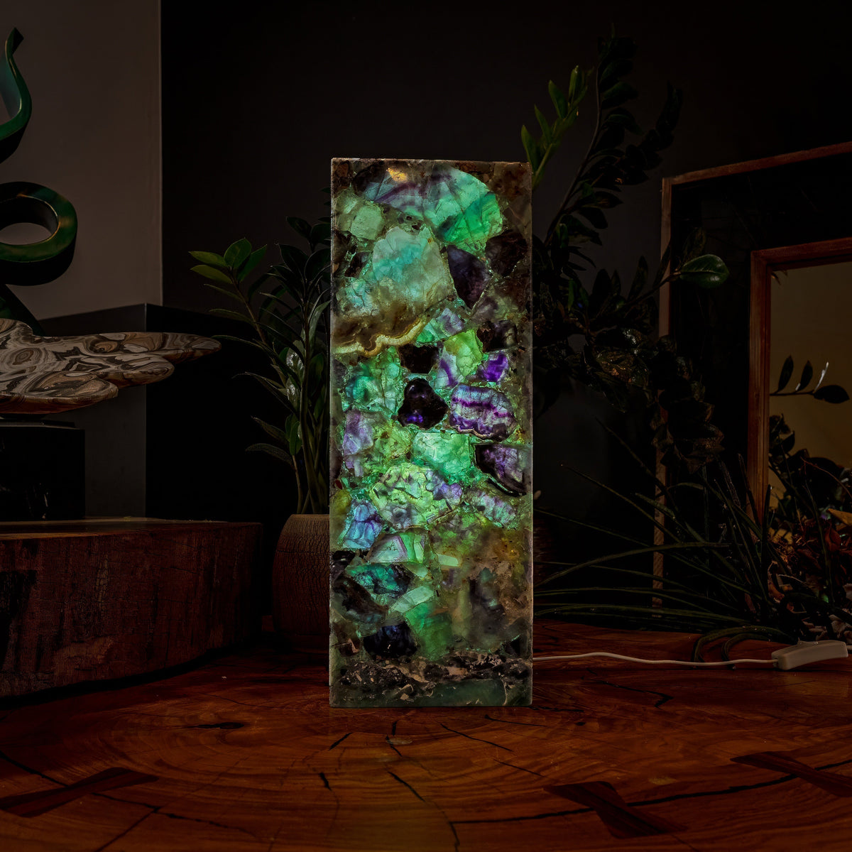 Fluorite Crystal Table Lamp #2 (Small Size), photo 3 of 9
