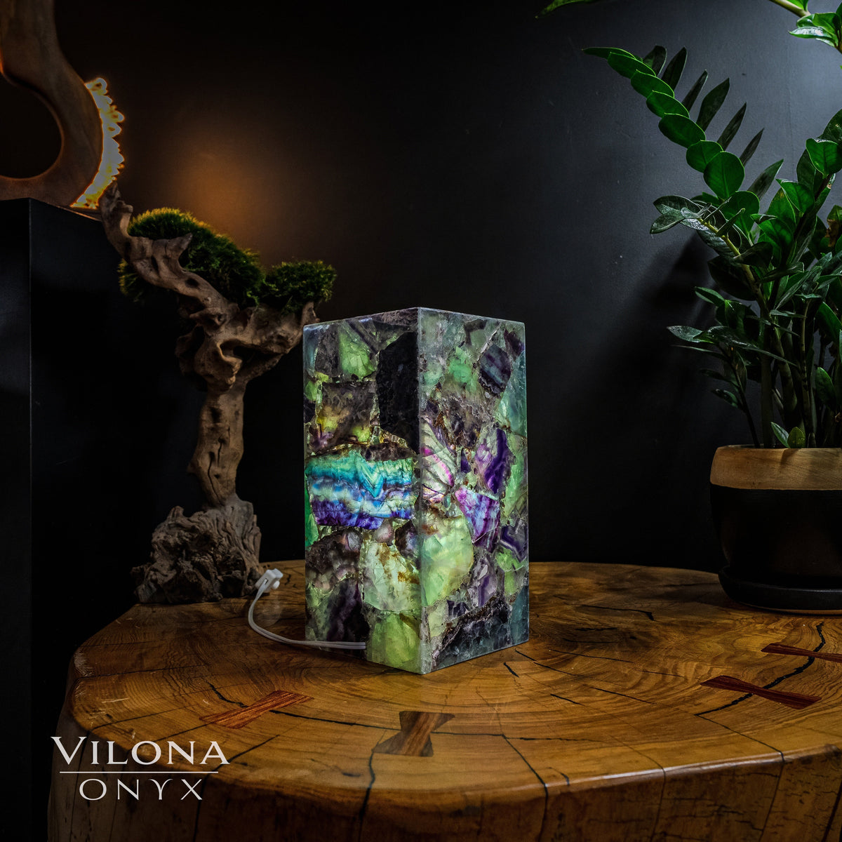 Fluorite Crystal Table Lamp #3 (Miniature Size), photo 5 of 5