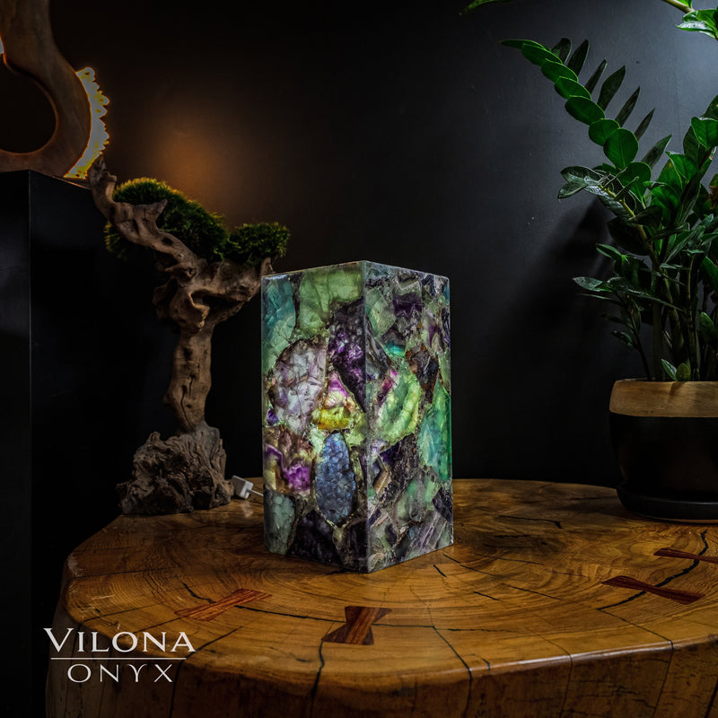 Fluorite Crystal Table Lamp #3 (Miniature Size), photo 3 of 5