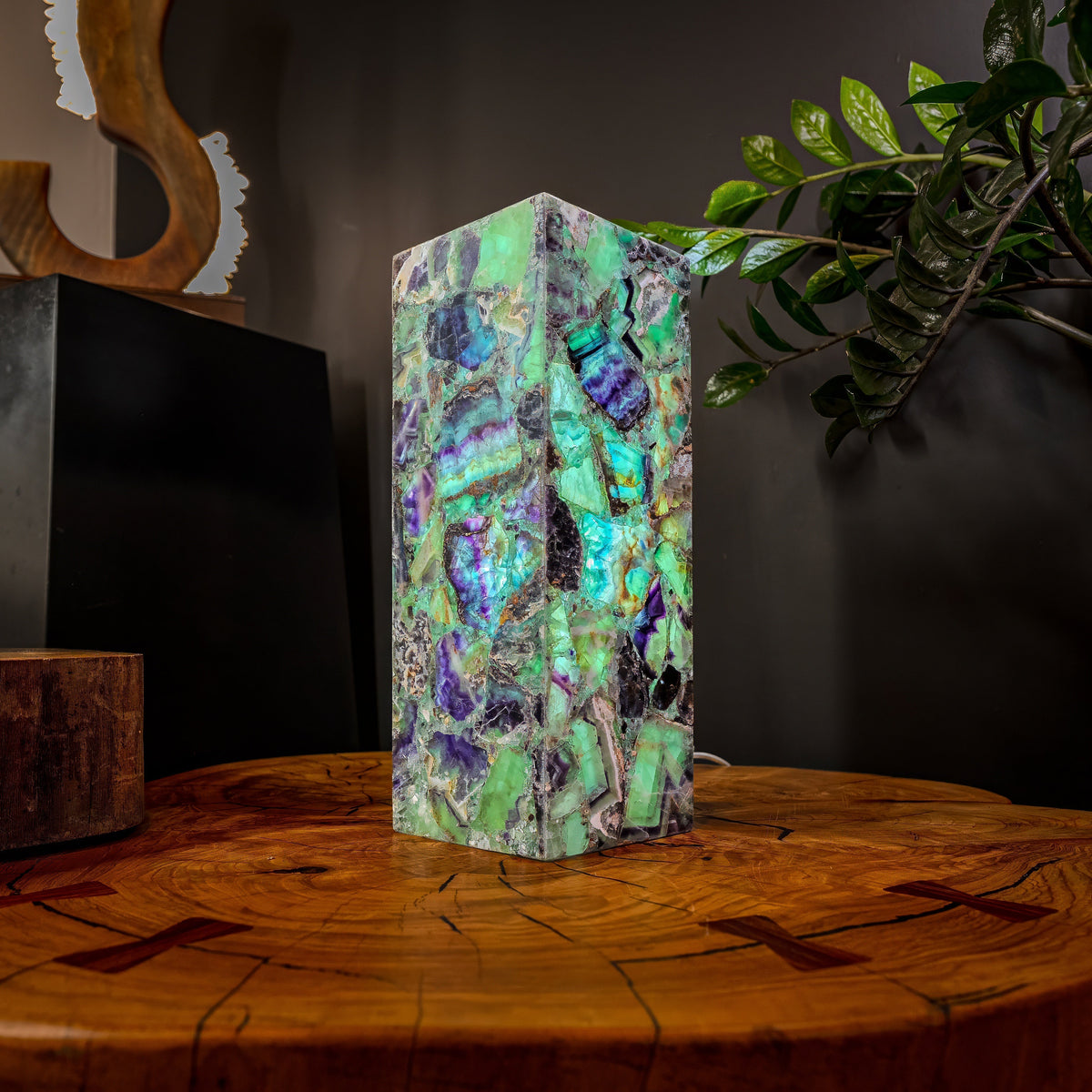 Fluorite Crystal Table Lamp #3 (Small Size), photo 5 of 8