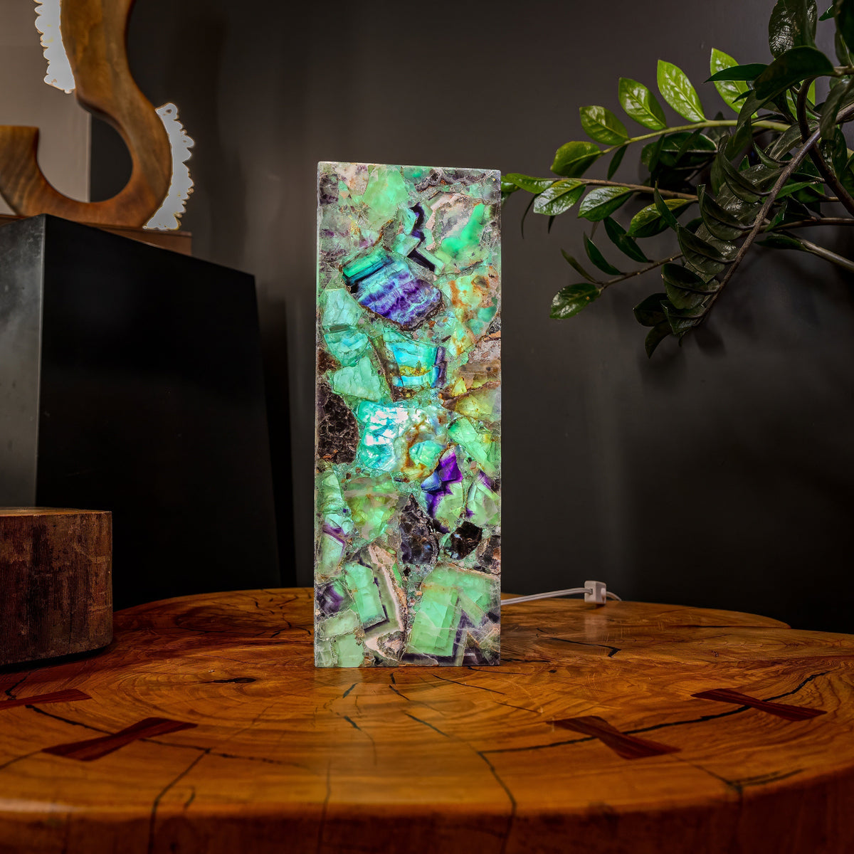 Fluorite Crystal Table Lamp #3 (Small Size), photo 3 of 8
