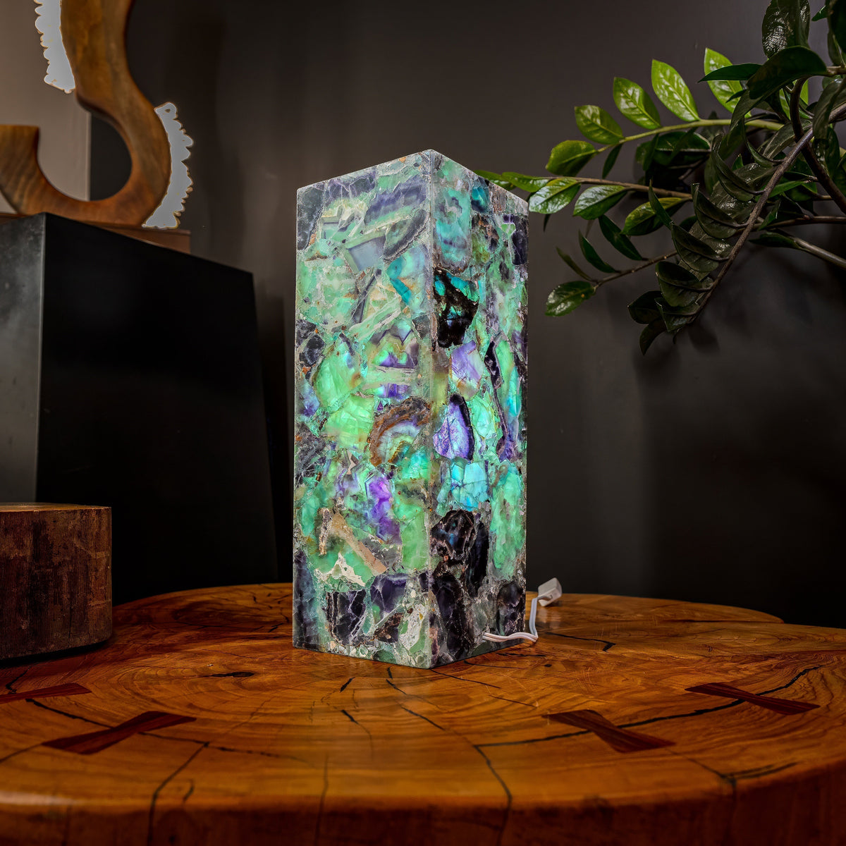 Fluorite Crystal Table Lamp #3 (Small Size), photo 6 of 8