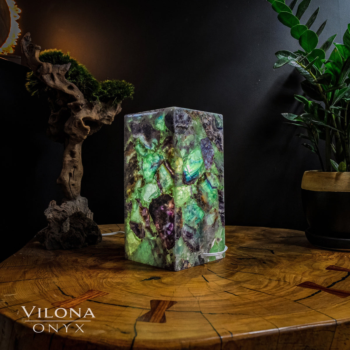 Fluorite Crystal Table Lamp #5 (Miniature Size), photo 4 of 5