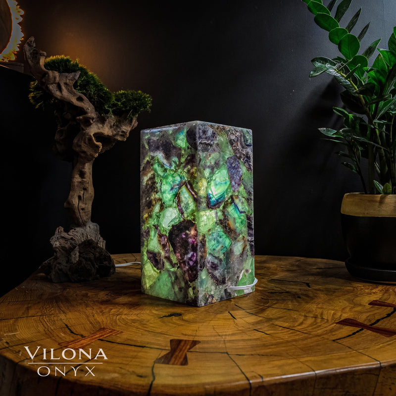 Fluorite Crystal Table Lamp #5 (Miniature Size), photo 4 of 5